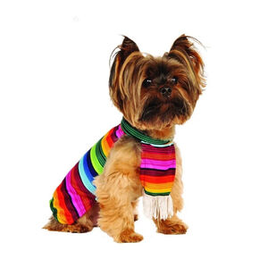 RUBIES Pet Shop Boutique Dog S/M Serape Costume Accessory Colorful Rainbow NEW